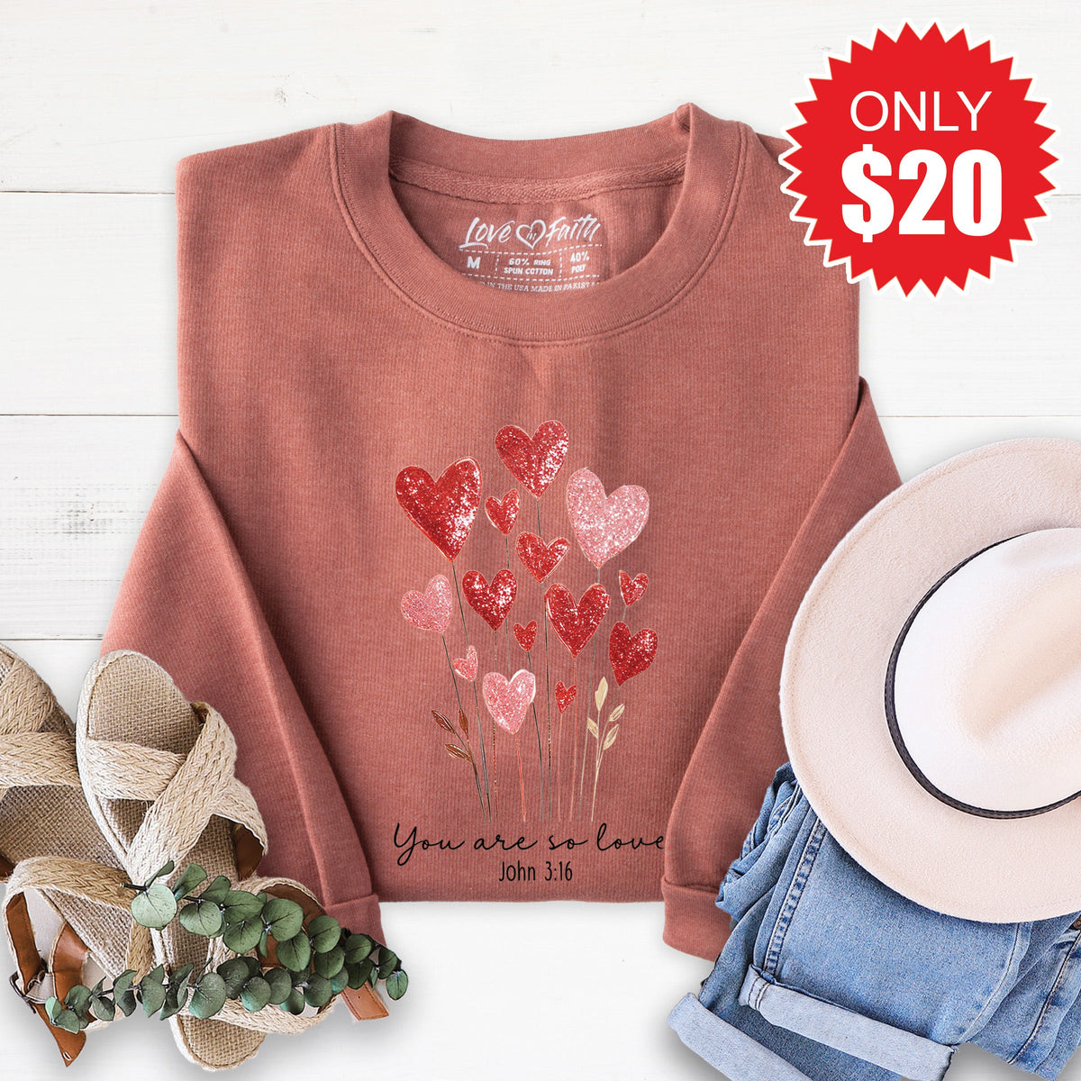 You Are So Loved Sweatshirt - Heather Chestnut - 20 product image 1