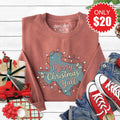 Texas Christmas Sweatshirt - Heather Chestnut - 20 product image 1