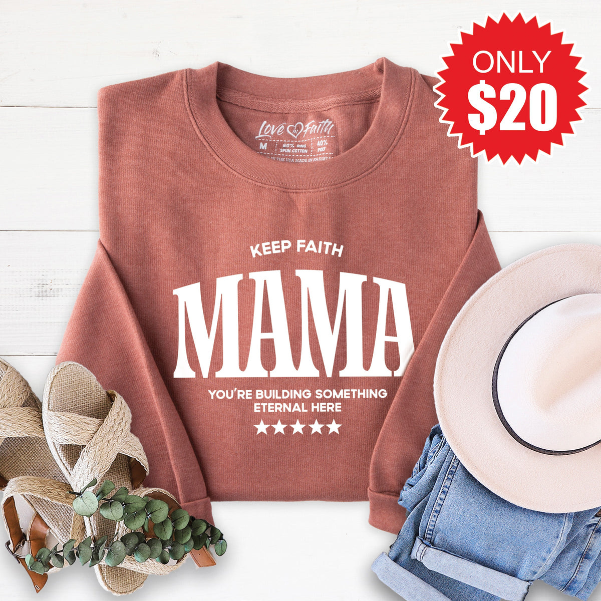 Keep Faith Mama Sweatshirt - Heather Chestnut - 20 product image 1