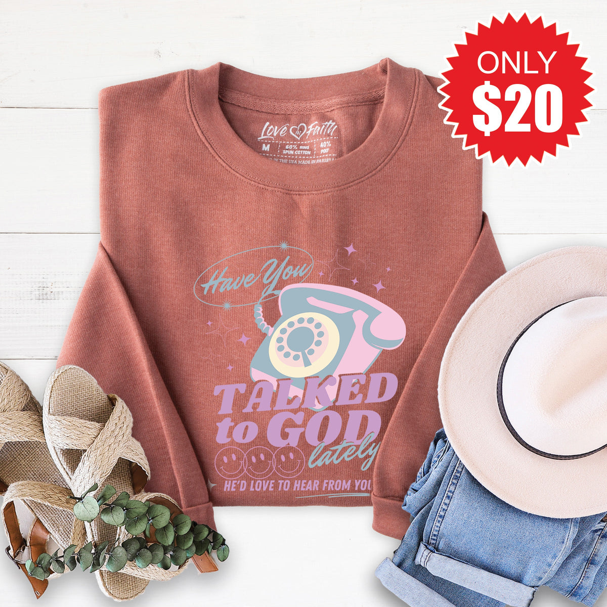 Talked To God Sweatshirt - Heather Chestnut - 20 product image 1