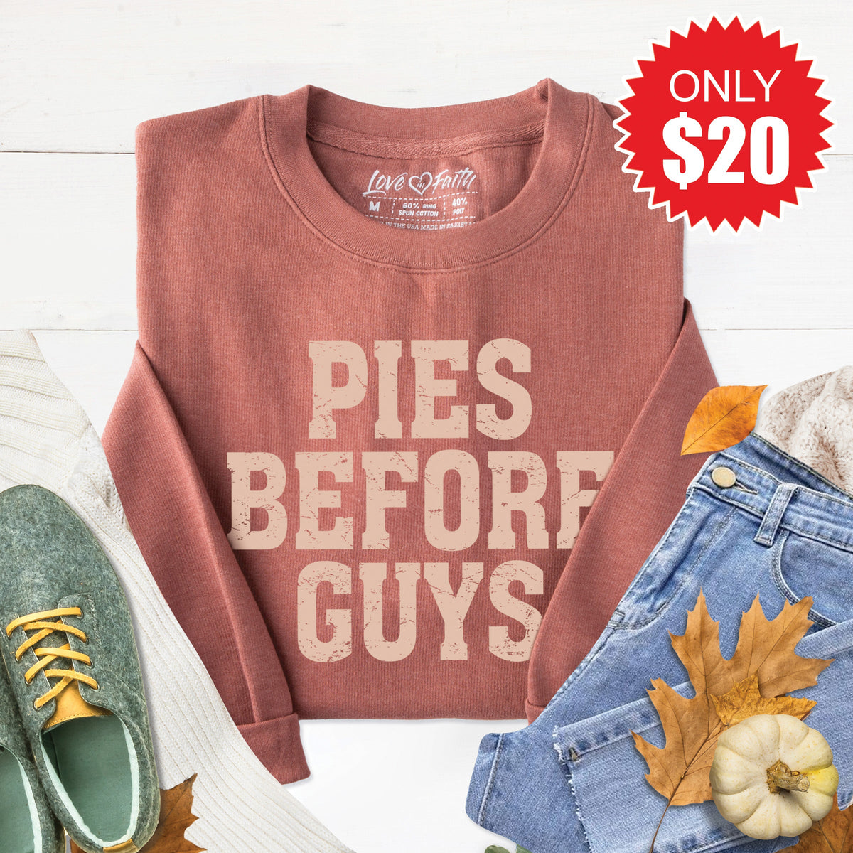 Pies Before Guys Sweatshirt - Heather Chestnut - 20 product image 1