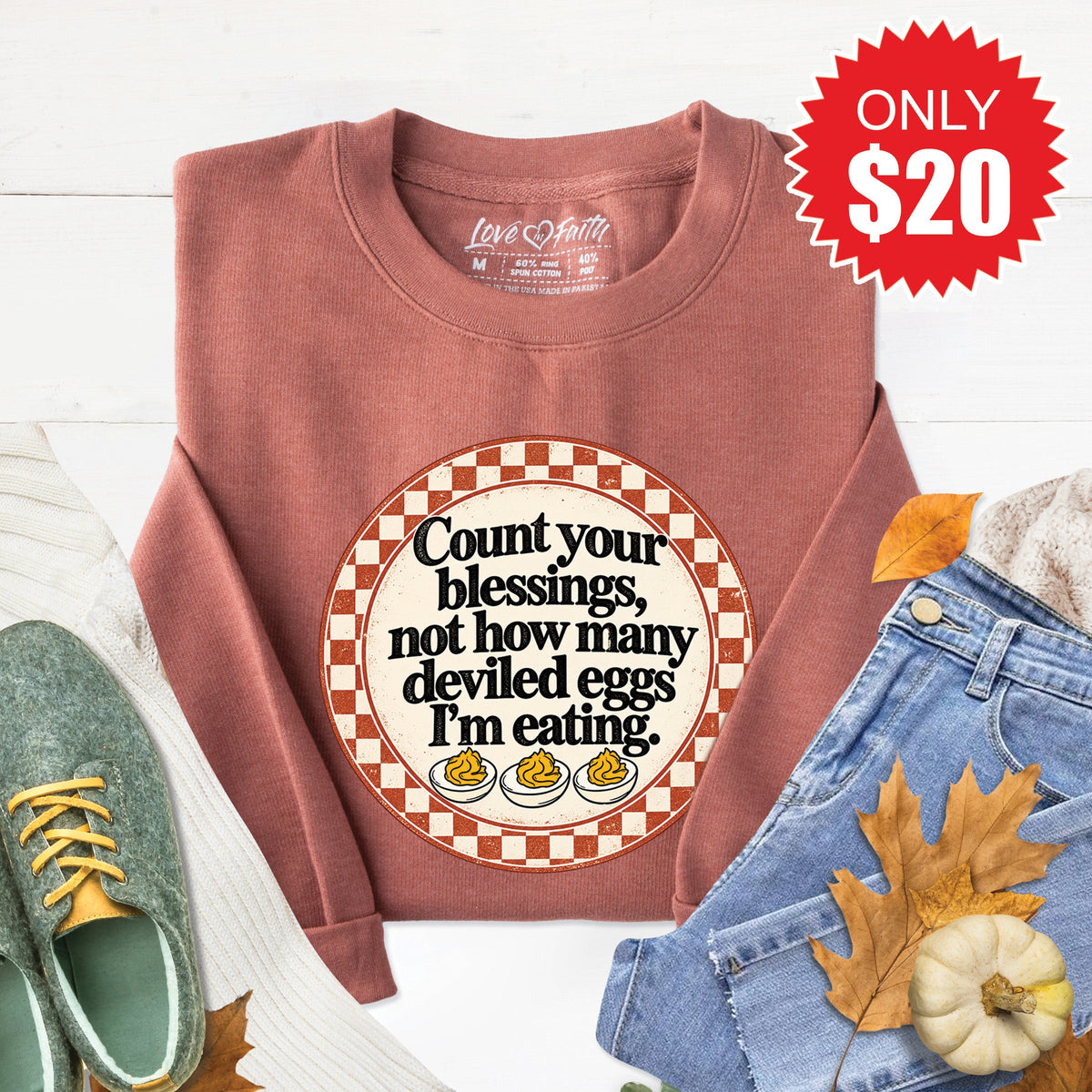 Count Your Blessings Sweatshirt - Heather Chestnut - 20 product image 1