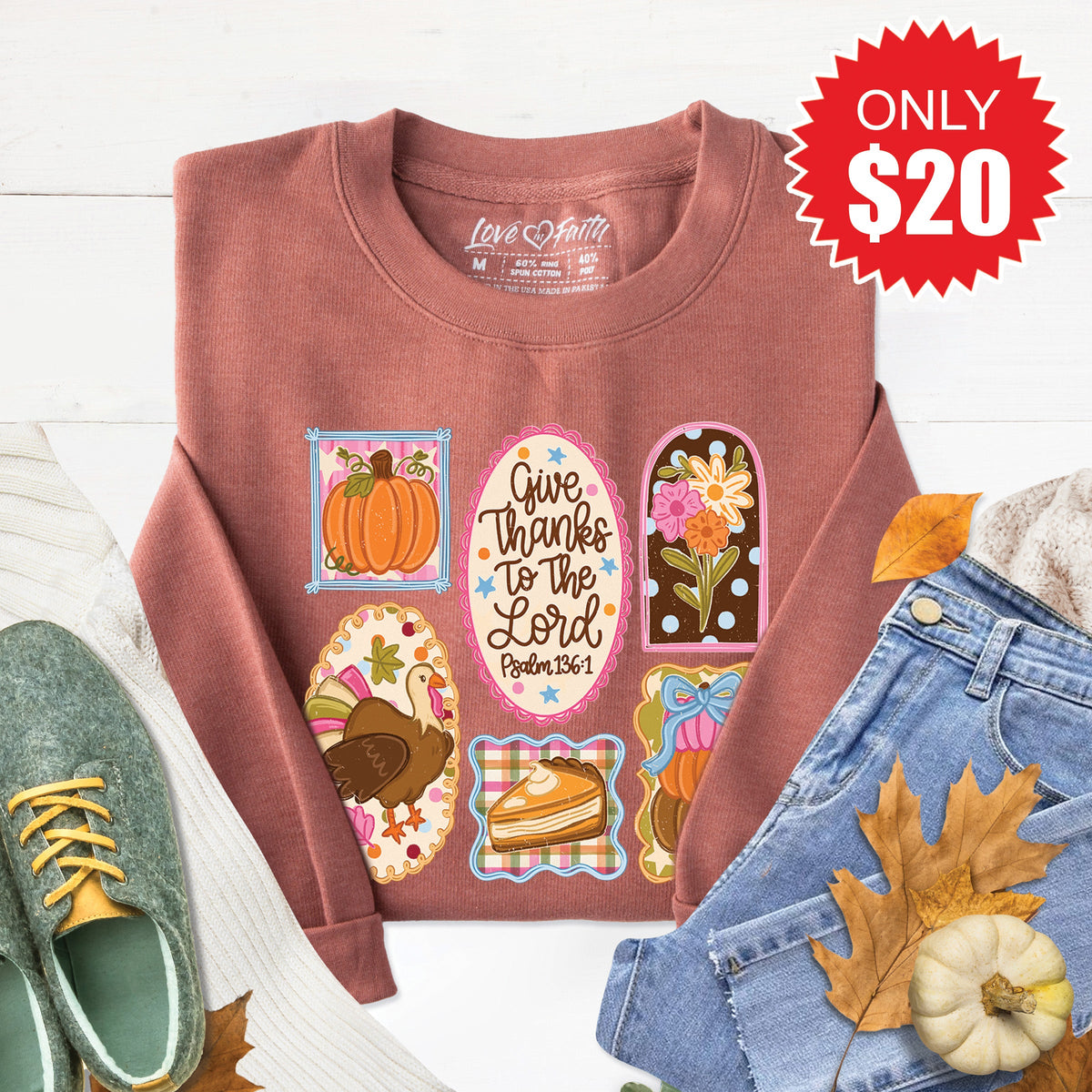 Give Thanks Sweatshirt - Heather Chestnut - 20 product image 1