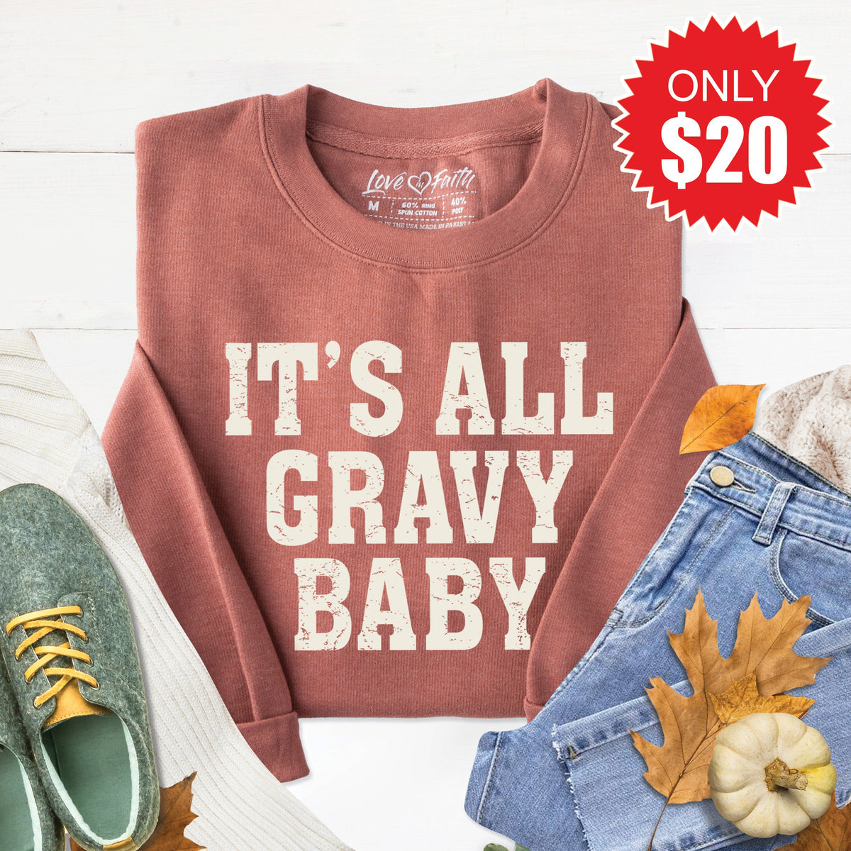 It's All Gravy Baby Sweatshirt - Heather Chestnut - 20 product image 1