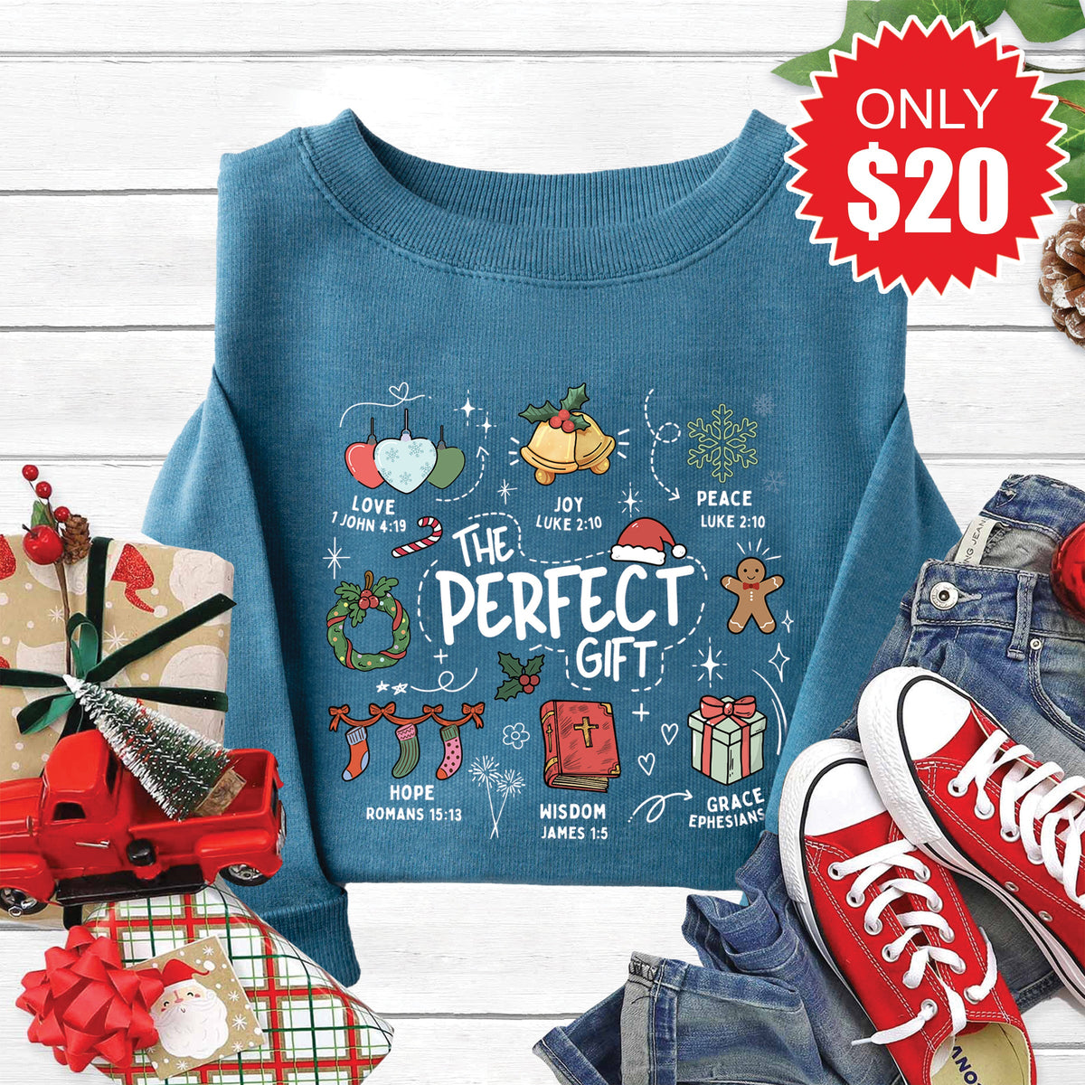The Perfect Gift Sweatshirt - Heather Deep Teal - 20 product image 1