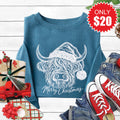 Highland Cow Sweatshirt - Heather Deep Teal - 20 product image 1