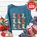 Christmas Boots Sweatshirt - Heather Deep Teal - 20 product image 1