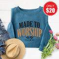 Made to Worship Sweatshirt - Heather Deep Teal - 20 product image 1