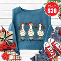 Festive Goose Sweatshirt - Heather Deep Teal - 20 product image 1
