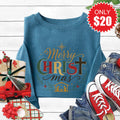 Merry Christ Mas Sweatshirt - Heather Deep Teal - 20 product image 1