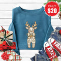 Reindeer Sweatshirt - Heather Deep Teal - 20 product image 1