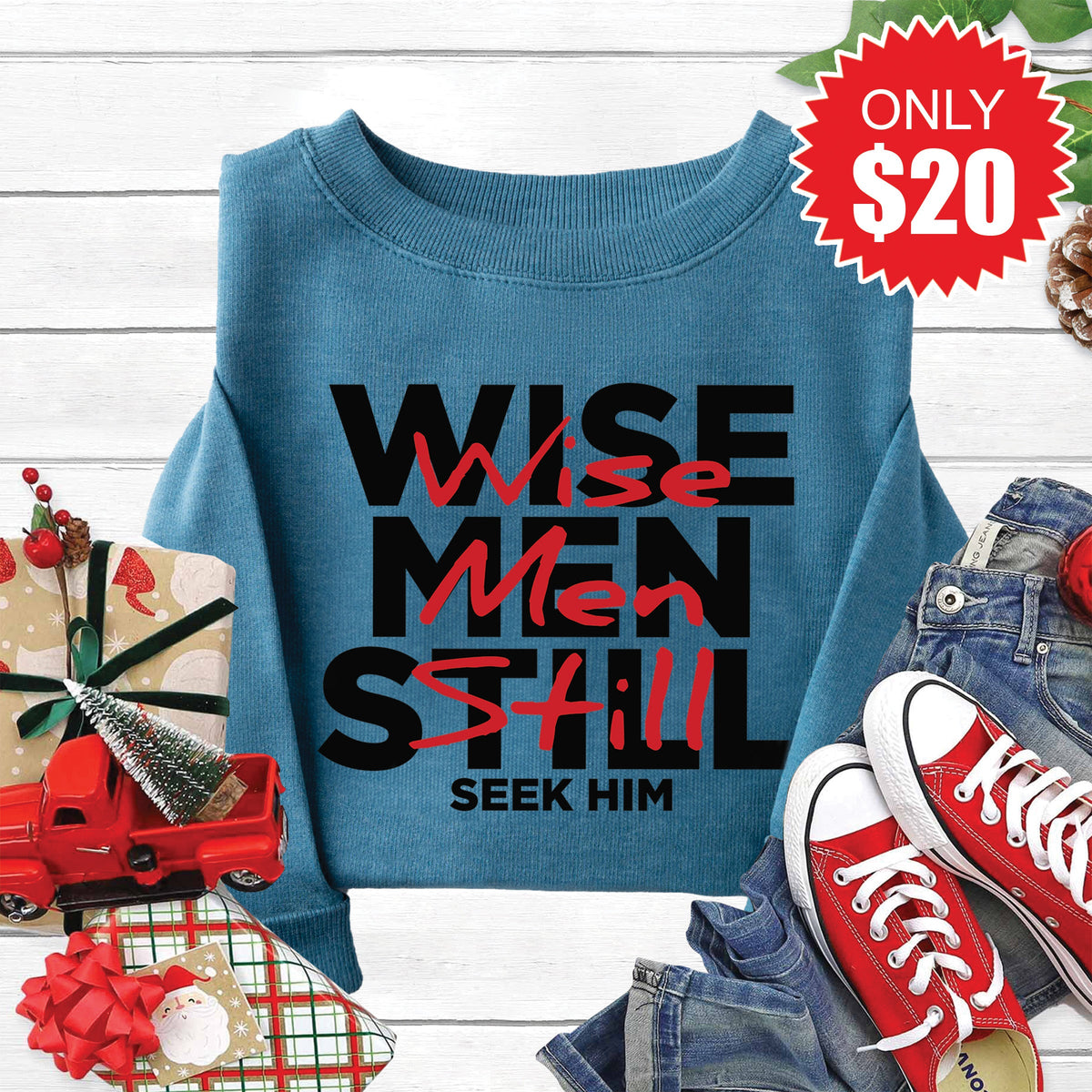 Wise Men Sweatshirt - Heather Deep Teal - 20 product image 1