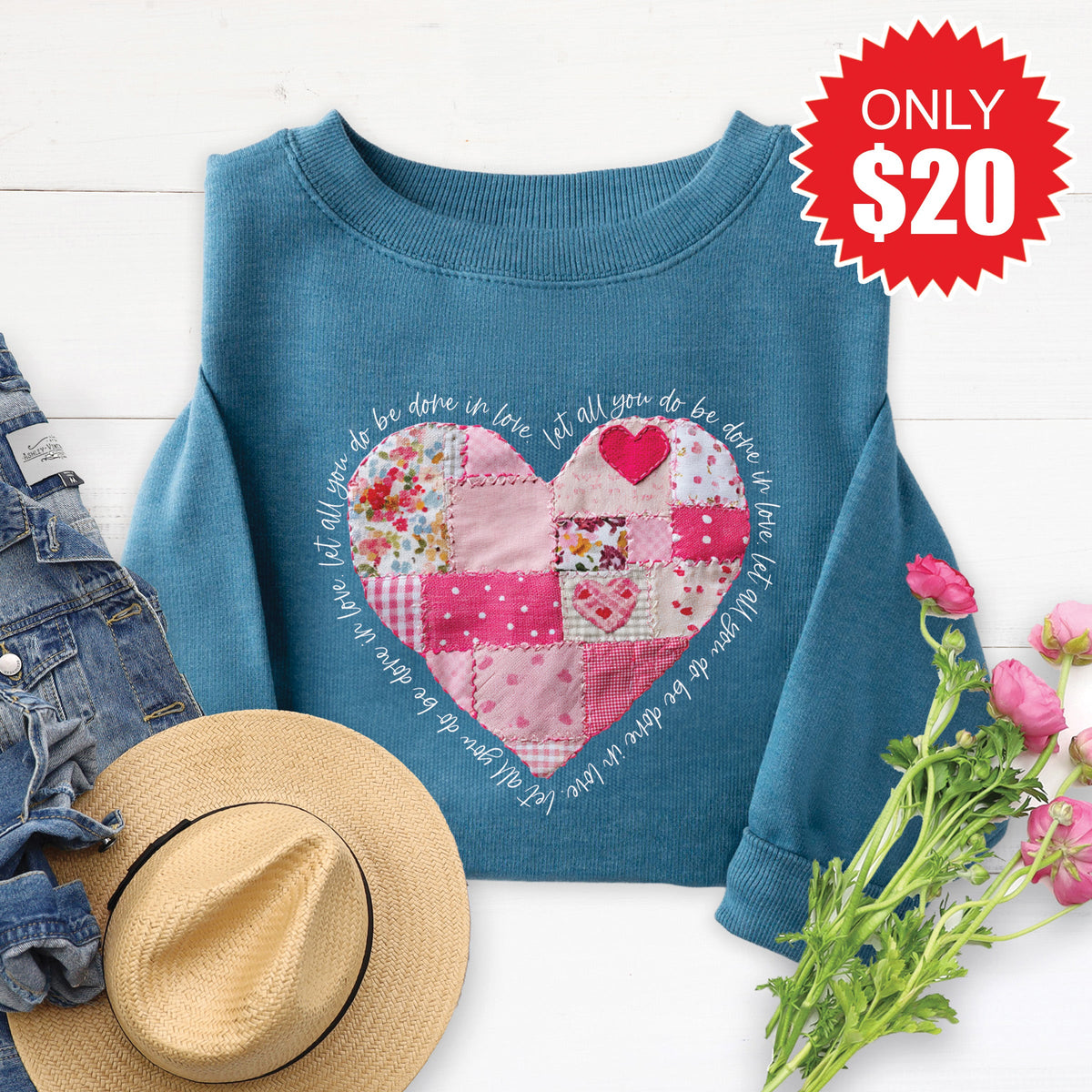 Let All You Do Sweatshirt - Heather Deep Teal - 20 product image 1