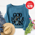 God Has A Plan Sweatshirt - Heather Deep Teal - 20 product image 1