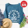 Anchored In Christ Sweatshirt - Heather Deep Teal - 20 product image 1