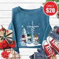 Faith Hope Love Snowmen Sweatshirt - Heather Deep Teal - 20 product image 1