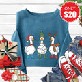 Christmas Ducks Sweatshirt - Heather Deep Teal - 20 product image 1
