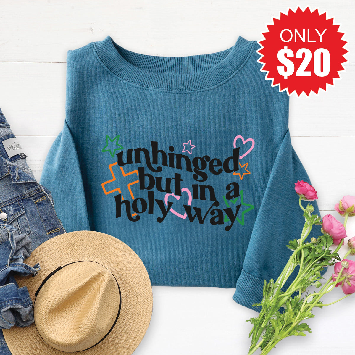 Unhinged Sweatshirt - Heather Deep Teal - 20 product image 1