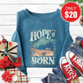 Hope Is Born Sweatshirt - Heather Deep Teal - 20 product image 1
