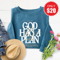 God Has A Plan Sweatshirt - Heather Deep Teal - 20 product image 1