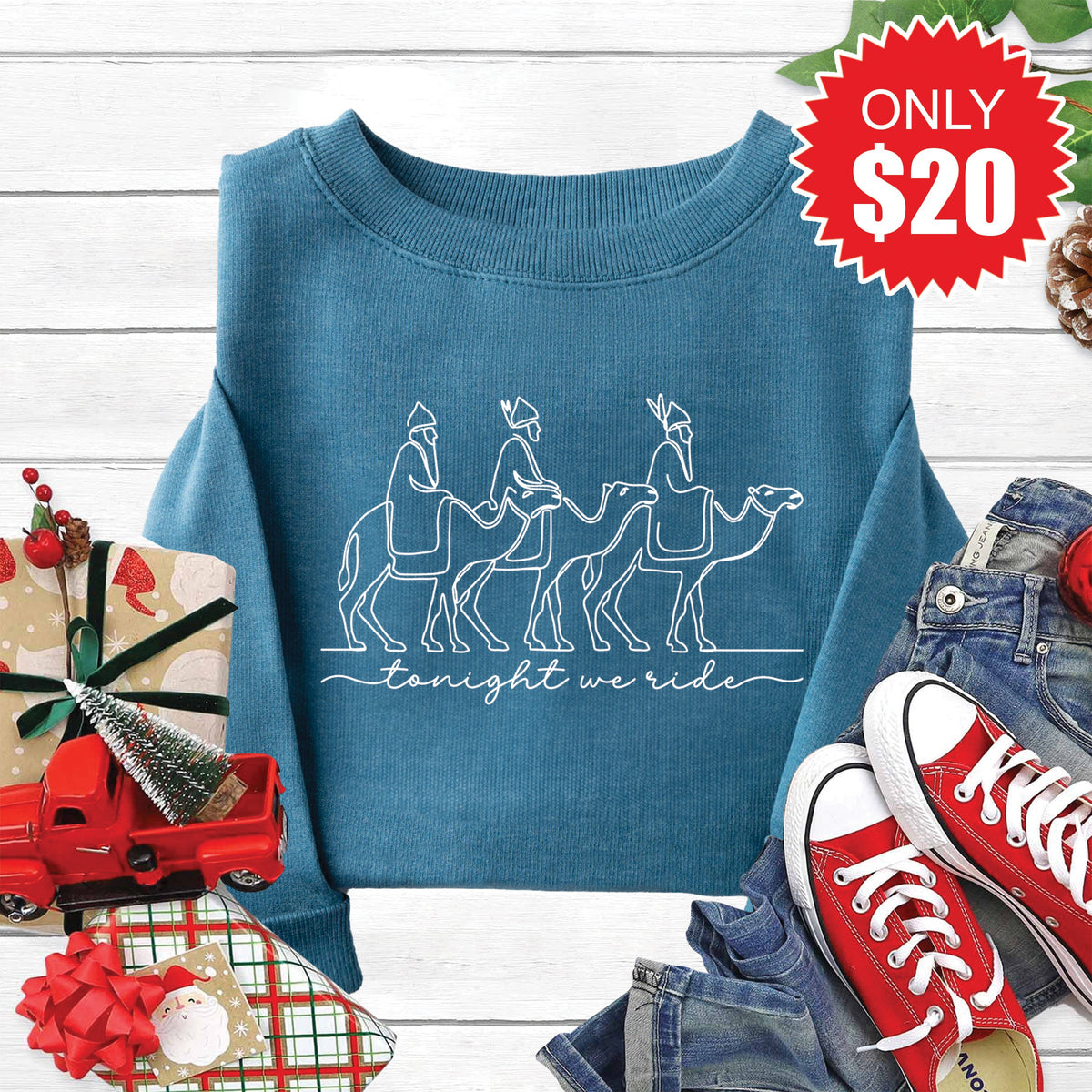 Tonight We Ride Sweatshirt - Heather Deep Teal - 20 product image 1