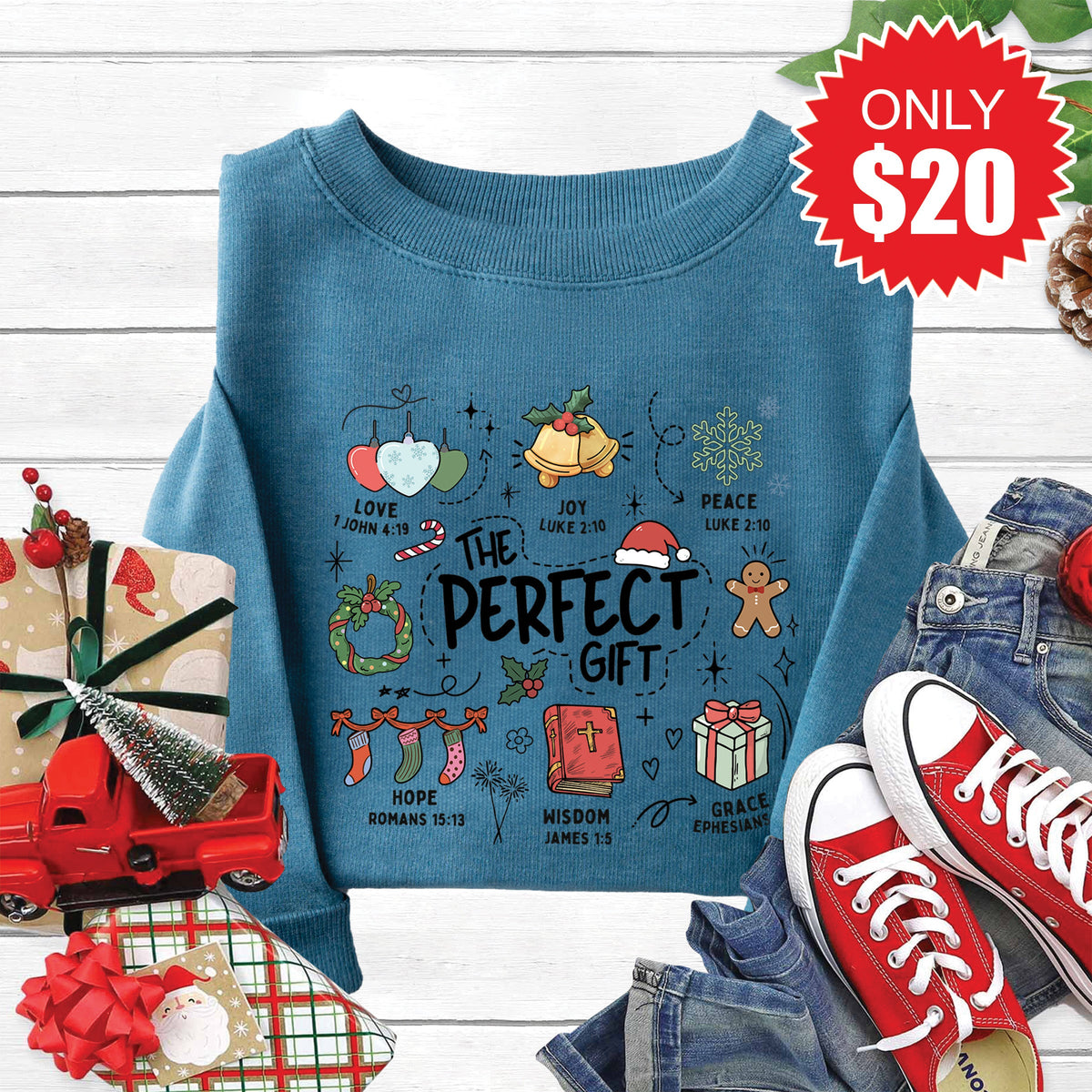 The Perfect Gift Sweatshirt - Heather Deep Teal - 20 product image 1