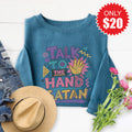 Talk to the Hand Sweatshirt - Heather Deep Teal - 20 product image 1