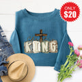 Christ Is King Sweatshirt - Heather Deep Teal - 20 product image 1