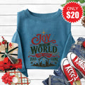 Joy To The World Sweatshirt - Heather Deep Teal - 20 product image 1