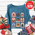 Christmas Stamps Sweatshirt - Heather Deep Teal - 20 product image 1