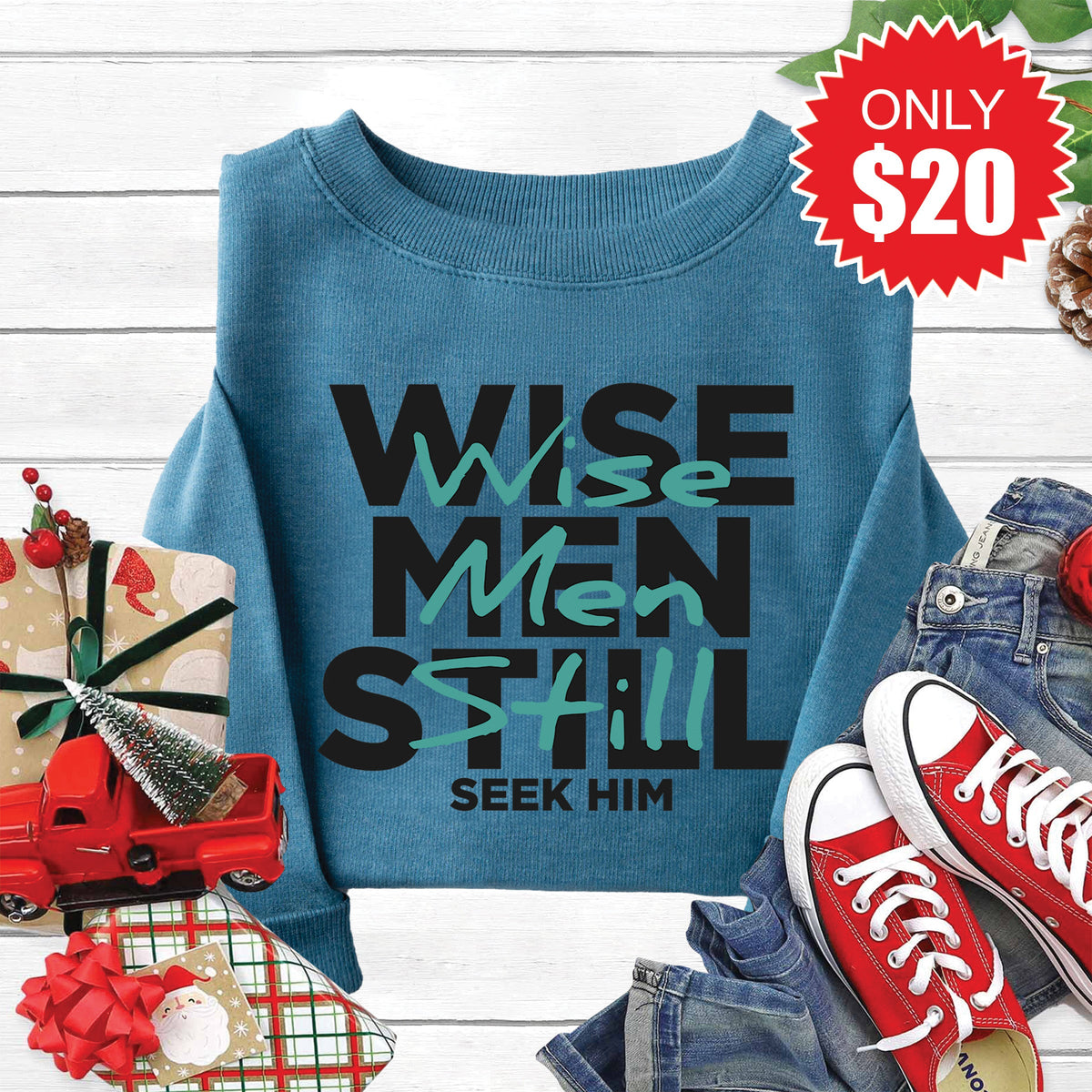 Wise Men Sweatshirt - Heather Deep Teal - 20 product image 1