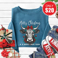Happy Moo Year Sweatshirt - Heather Deep Teal - 20 product image 1