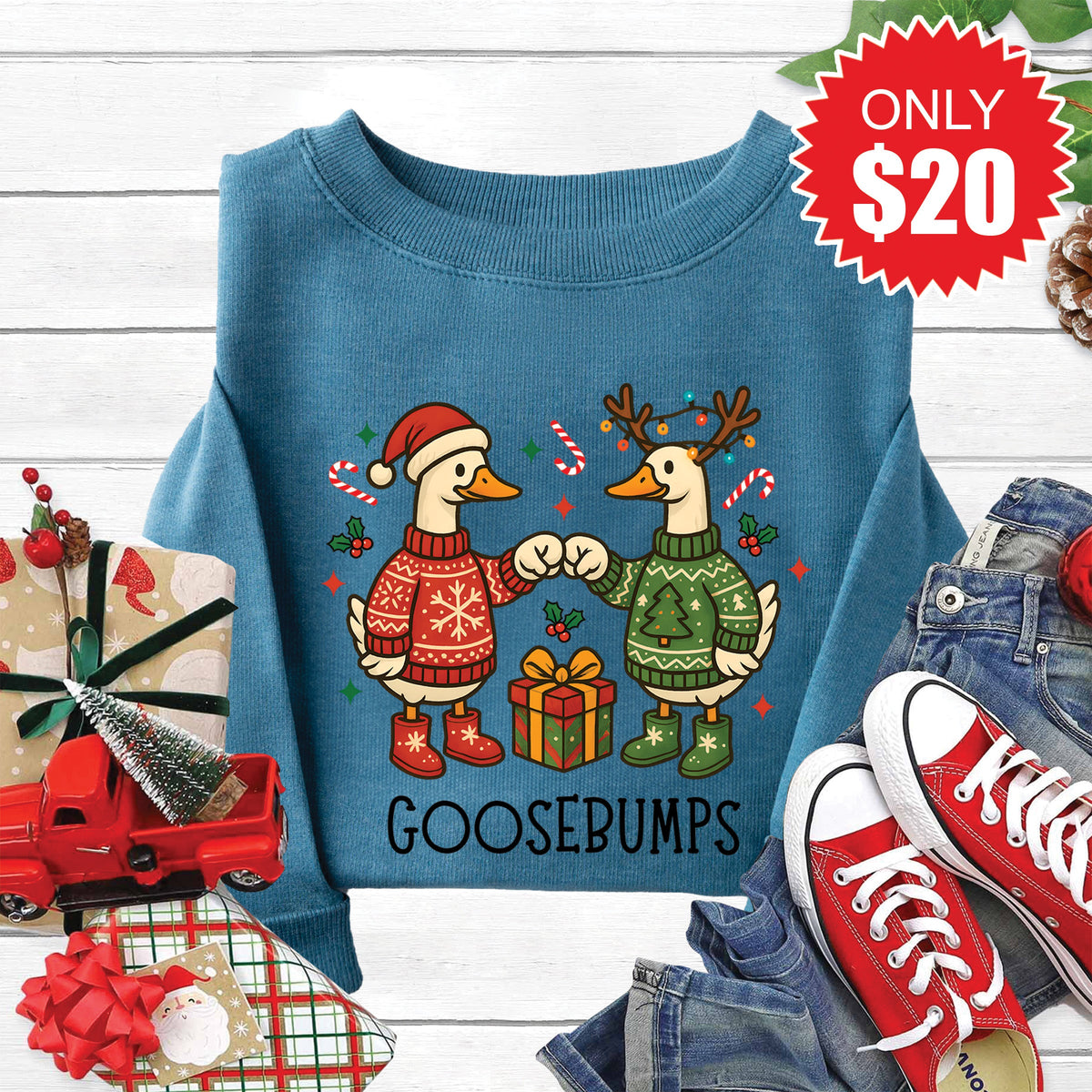 Goosebumps Sweatshirt - Heather Deep Teal - 20 product image 1