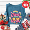 Jesus Is My Joy Sweatshirt - Heather Deep Teal - 20 product image 1