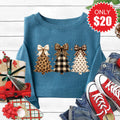 Leopard Christmas Trees Sweatshirt - Heather Deep Teal - 20 product image 1