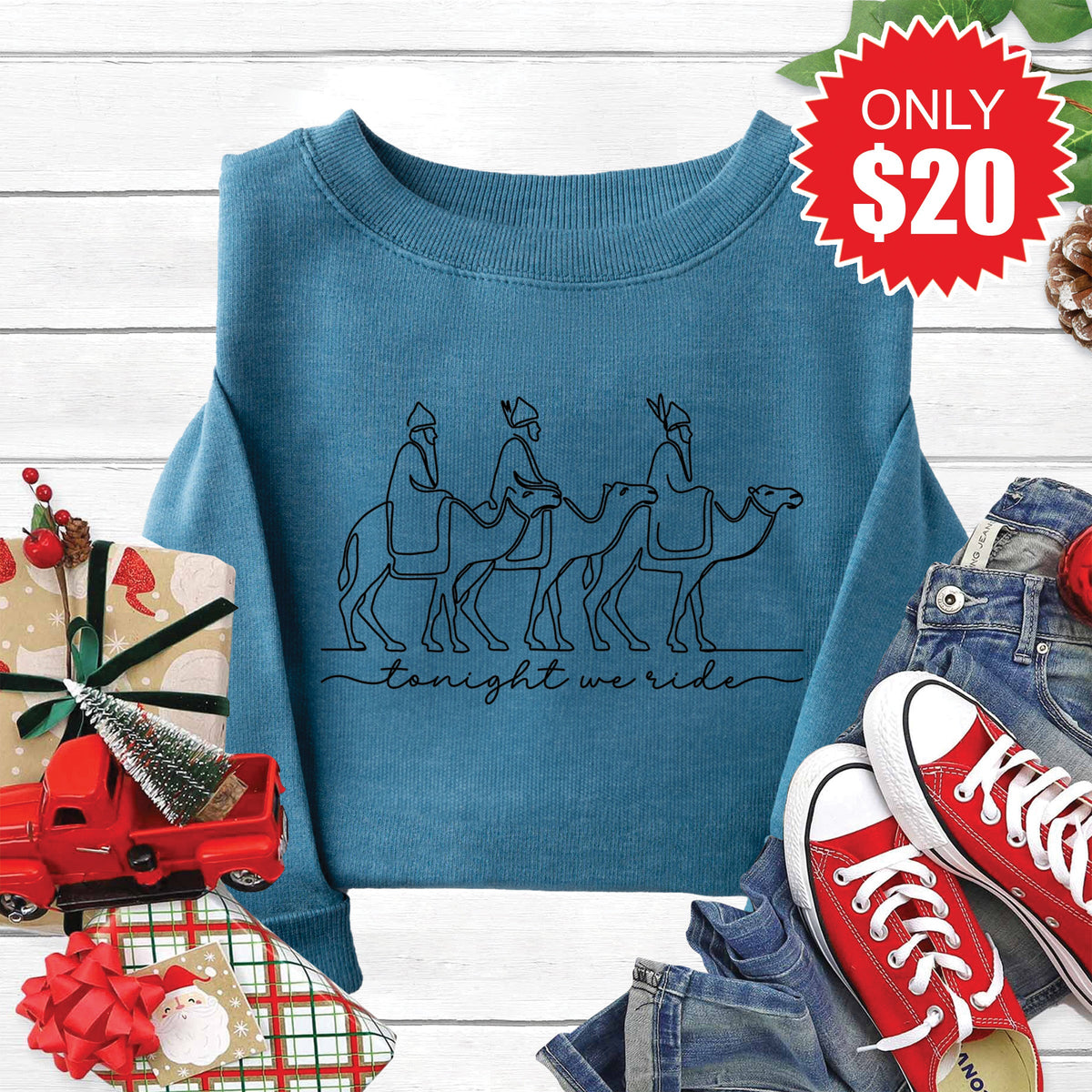 Tonight We Ride Sweatshirt - Heather Deep Teal - 20 product image 1