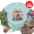 O Come Let Us Adore Him Tee - Heather Dusty Blue - 15 product image 1