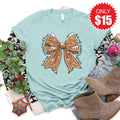 Gingerbread Bow Tee - Heather Dusty Blue - 15 product image 1