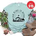 The King Is Born Tee - Heather Dusty Blue - 15 product image 1