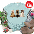 Leopard Christmas Trees Tee - Heather Dusty Blue - 15 product image 1