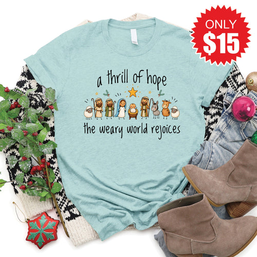 A Thrill Of Hope Tee - Heather Dusty Blue - 15 product image 1
