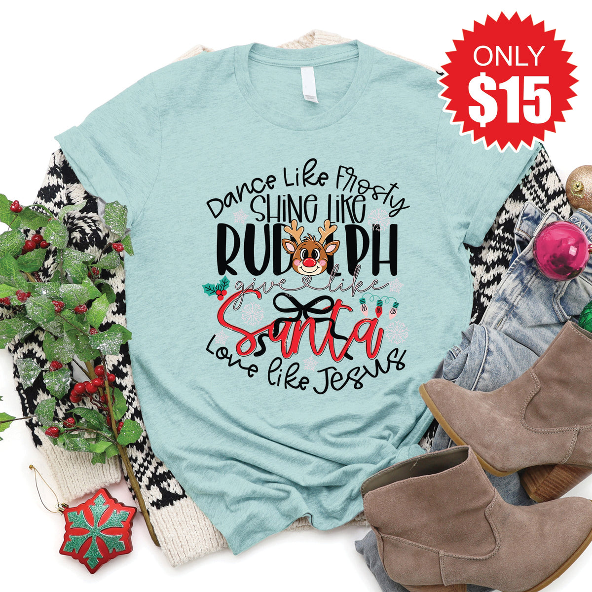 Love Like Jesus Tee - Heather Dusty Blue - 15 product image 1