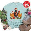 Christmas Chickens Tee - Heather Dusty Blue - 15 product image 1