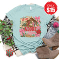 Oh Come Let Us Adore Him Tee - Heather Dusty Blue - 15 product image 1