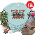 Dachshund Through The Snow Tee - Heather Dusty Blue - 15 product image 1