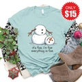 Its Fine Snowman Tee - Heather Dusty Blue - 15 product image 1