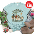 Merry and Bright Tee - Heather Dusty Blue - 15 product image 1