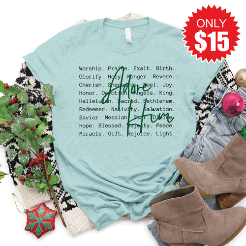 Adore Him Tee - Heather Dusty Blue - 15 product image 1