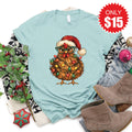 Christmas Chicken Tee - Heather Dusty Blue - 15 product image 1