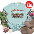 Dachshund Through The Snow Tee - Heather Dusty Blue - 15 product image 1